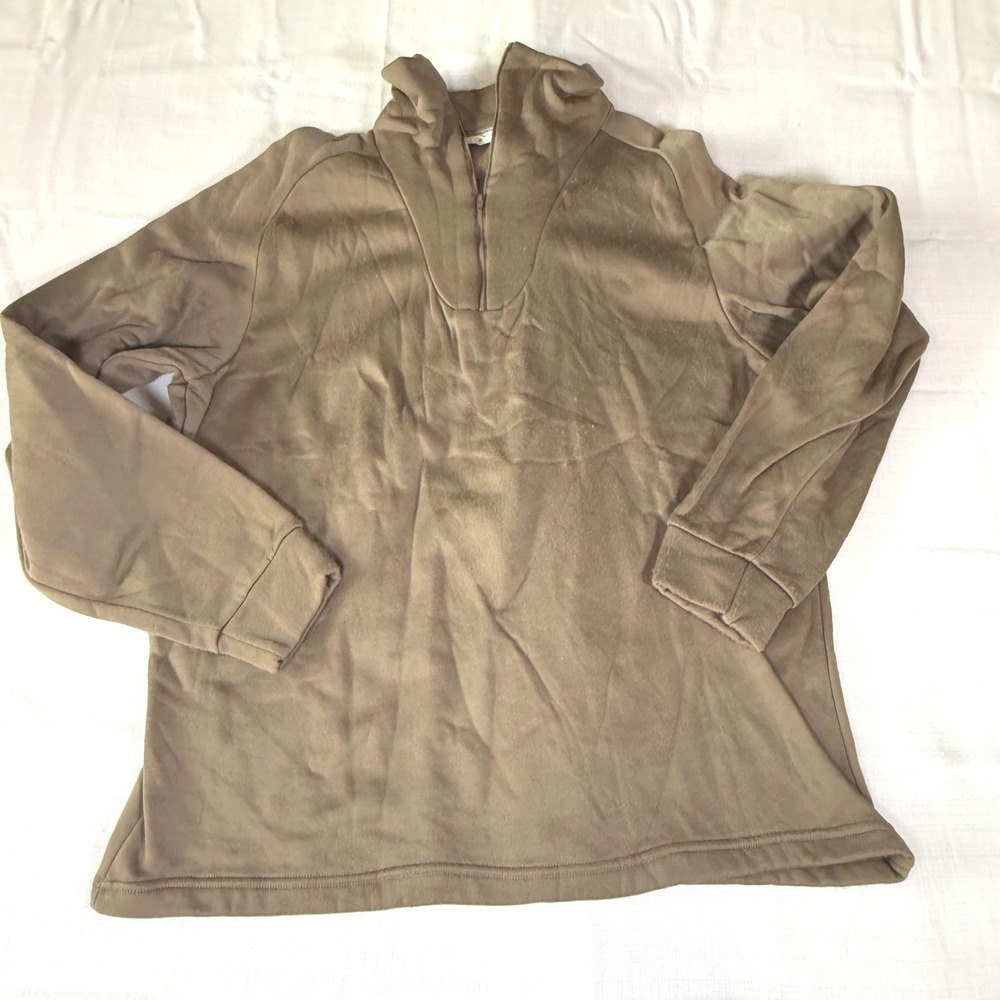 US Military Cold Weather Polypropylene Undershirt XL Brown 1 4 Zip Thermal